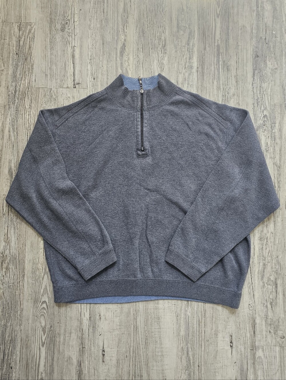 Tommy Bahama Genuine Bahama 1/4 Zip Knit Sweater Gray Men's XXL